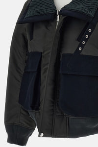 Sacai Sacai Women Nylon Twill X Wool Melton Blouson