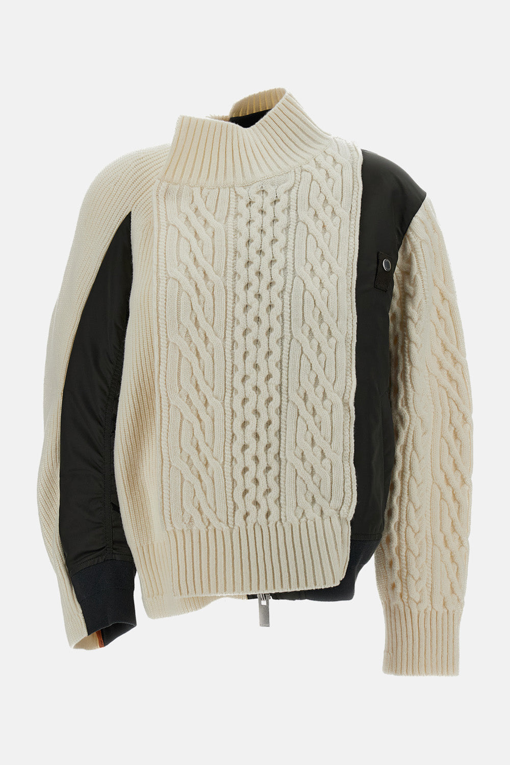 Sacai Sacai Women Nylon Twill X Wool Knit Blouson