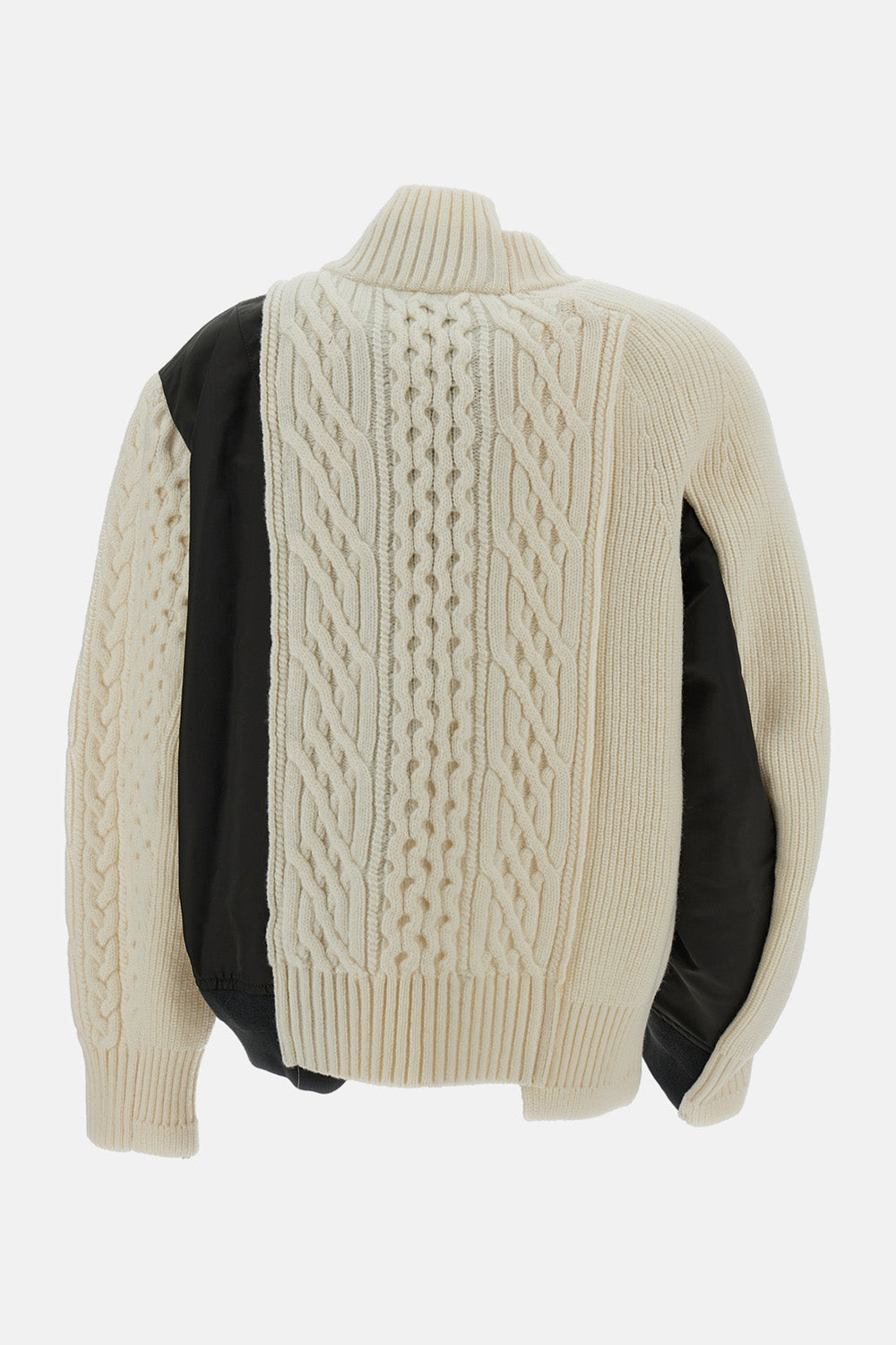 Sacai Sacai Women Nylon Twill X Wool Knit Blouson