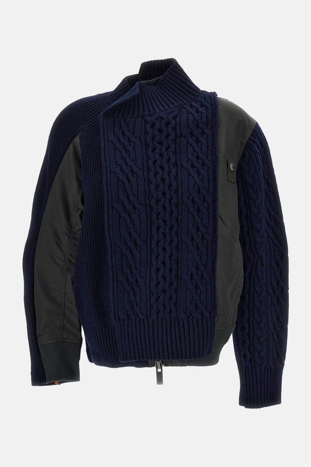 Sacai Sacai Women Nylon Twill X Wool Knit Blouson