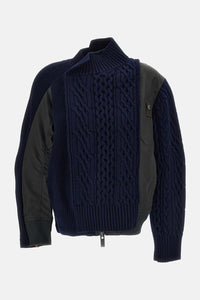 Sacai Sacai Women Nylon Twill X Wool Knit Blouson