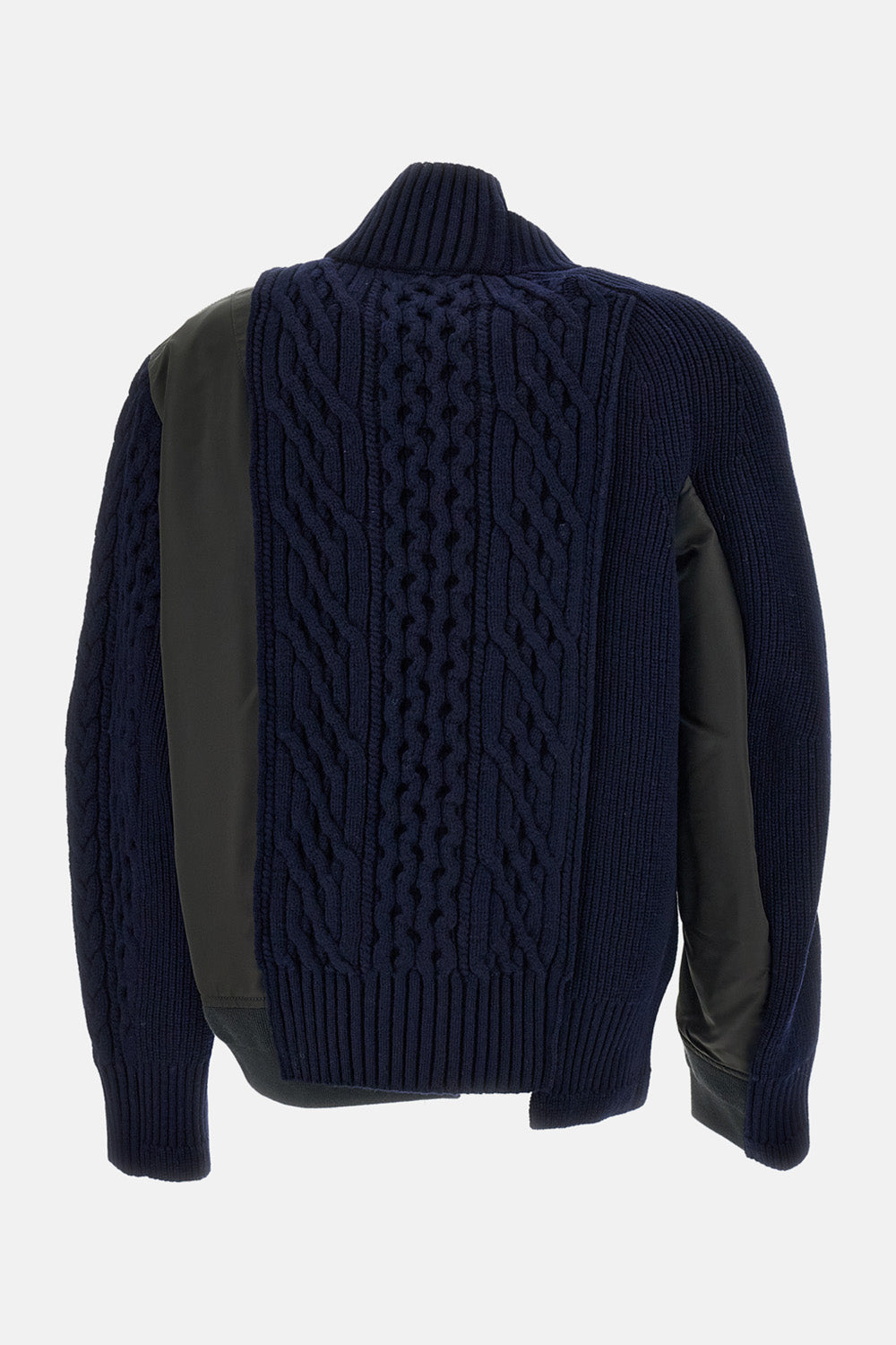 Sacai Sacai Women Nylon Twill X Wool Knit Blouson