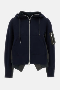 Sacai Sacai Women Sponge Sweat And Nylon Twill Hoodie