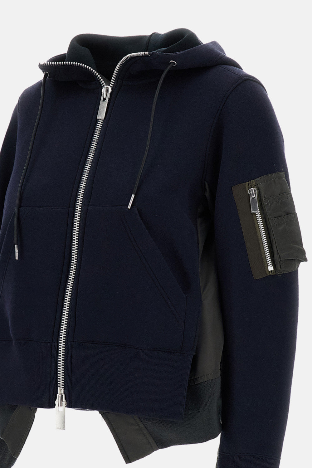 Sacai Sacai Women Sponge Sweat And Nylon Twill Hoodie