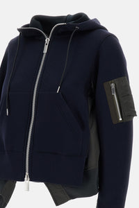 Sacai Sacai Women Sponge Sweat And Nylon Twill Hoodie