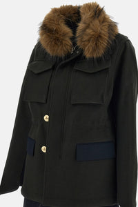 Sacai Sacai Women Wool Melton X Suiting Jacket