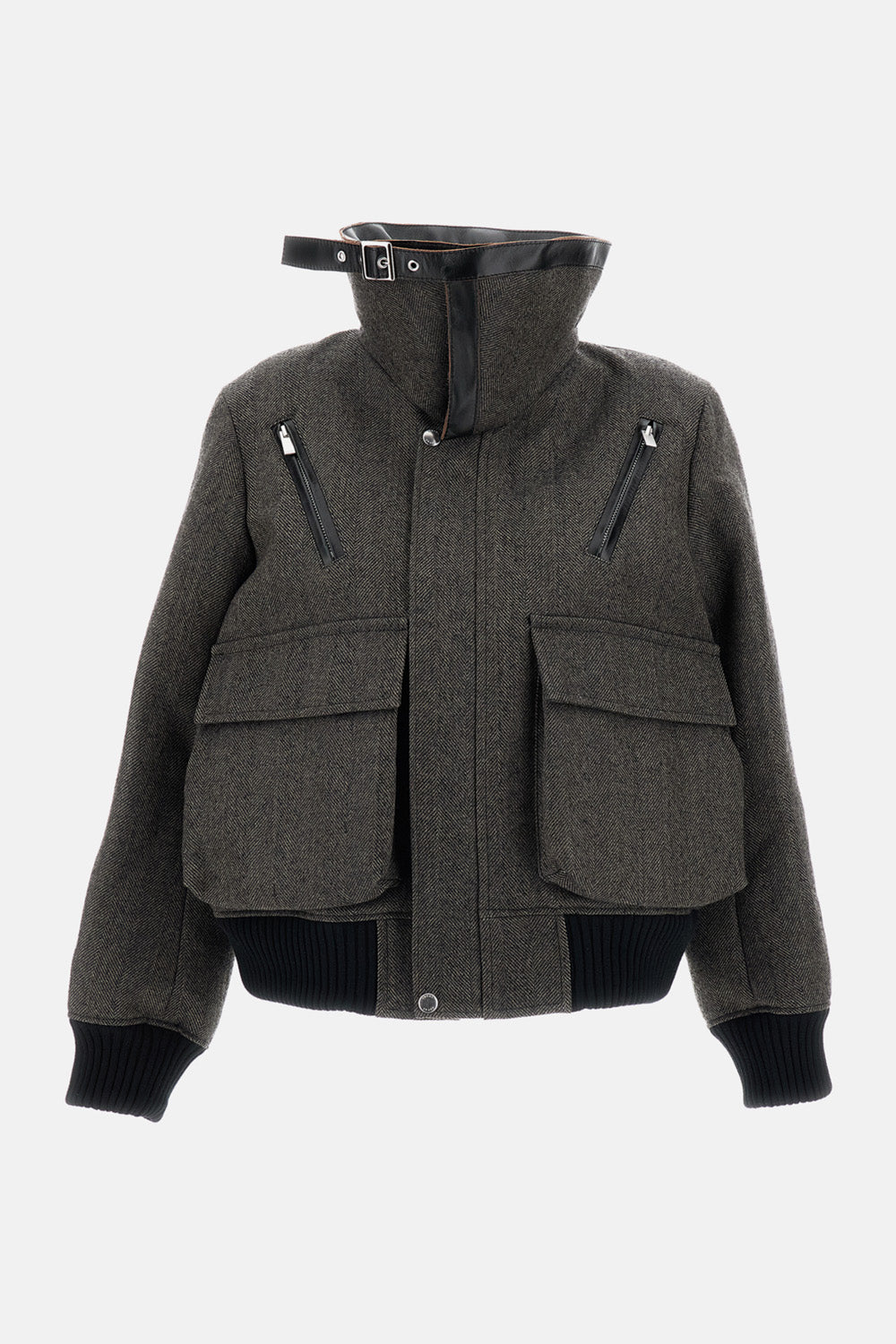 Sacai Sacai Women Herringbone Puffer Bluson