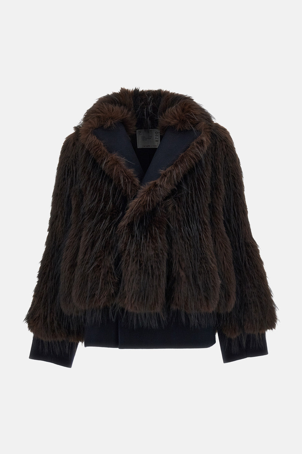 Sacai Sacai Women Wool Melton X Faux Fur Jacket
