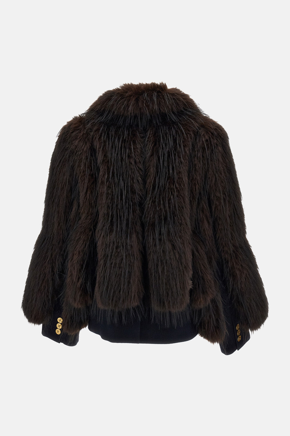 Sacai Sacai Women Wool Melton X Faux Fur Jacket
