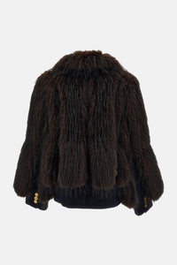 Sacai Sacai Women Wool Melton X Faux Fur Jacket
