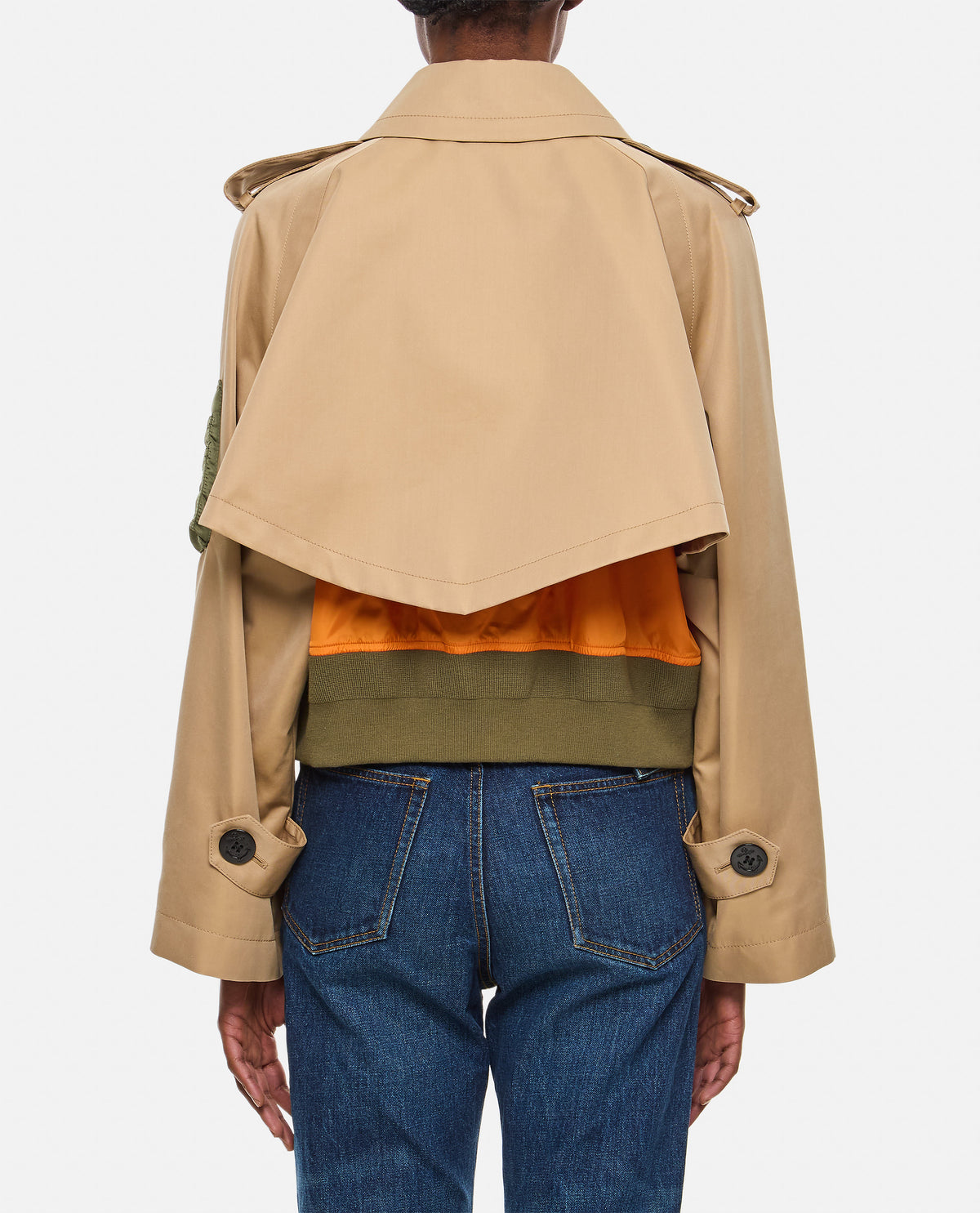 Sacai Sacai Women Cotton Gabardine X Nylon Twill Blouson