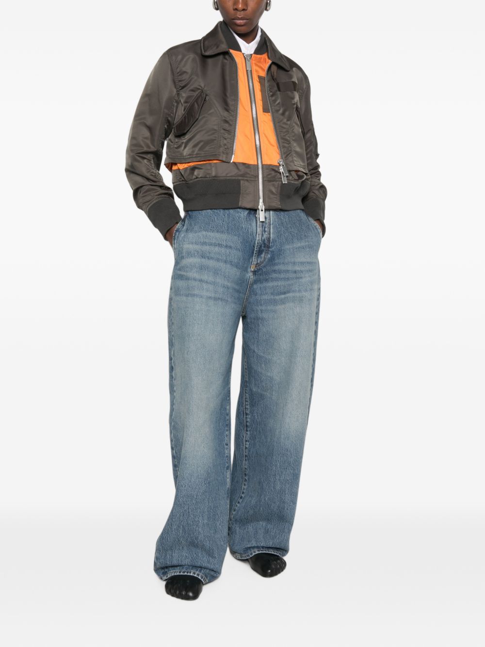 Sacai Women Cotton Blend Blouson Jacket