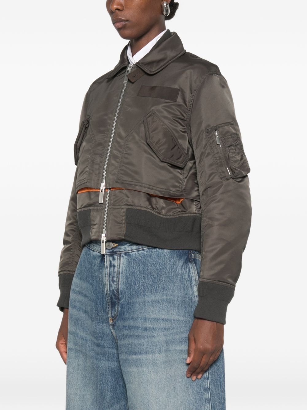Sacai Women Cotton Blend Blouson Jacket