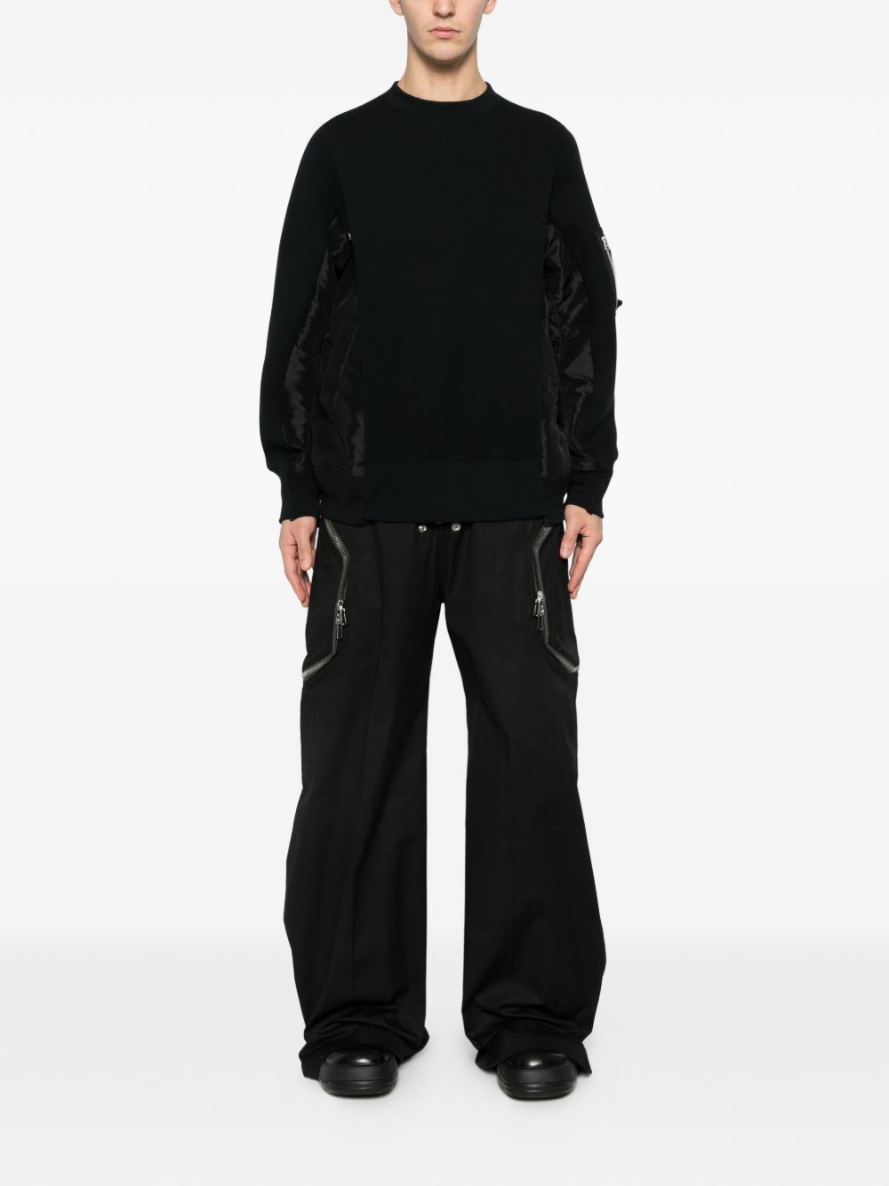 Sacai Men Nylon And Cotton Sweater