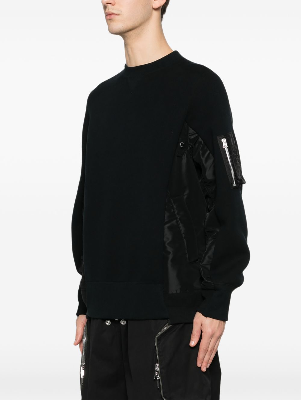 Sacai Men Nylon And Cotton Sweater