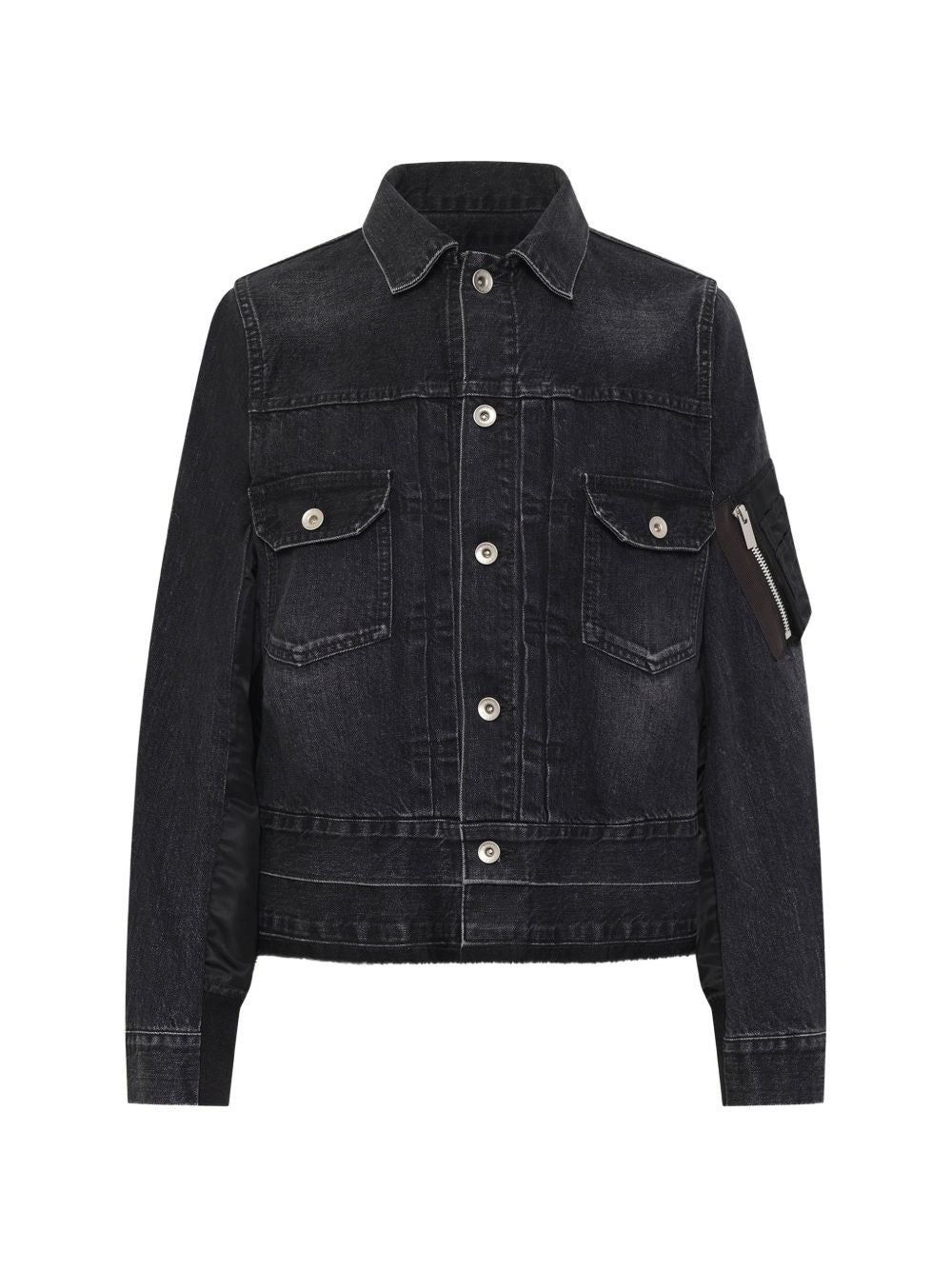 Sacai Women Denim And Nylon Blouson Jacket