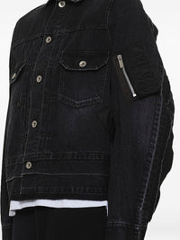 Sacai Women Denim And Nylon Blouson Jacket