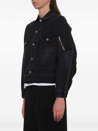 Sacai Women Denim And Nylon Blouson Jacket
