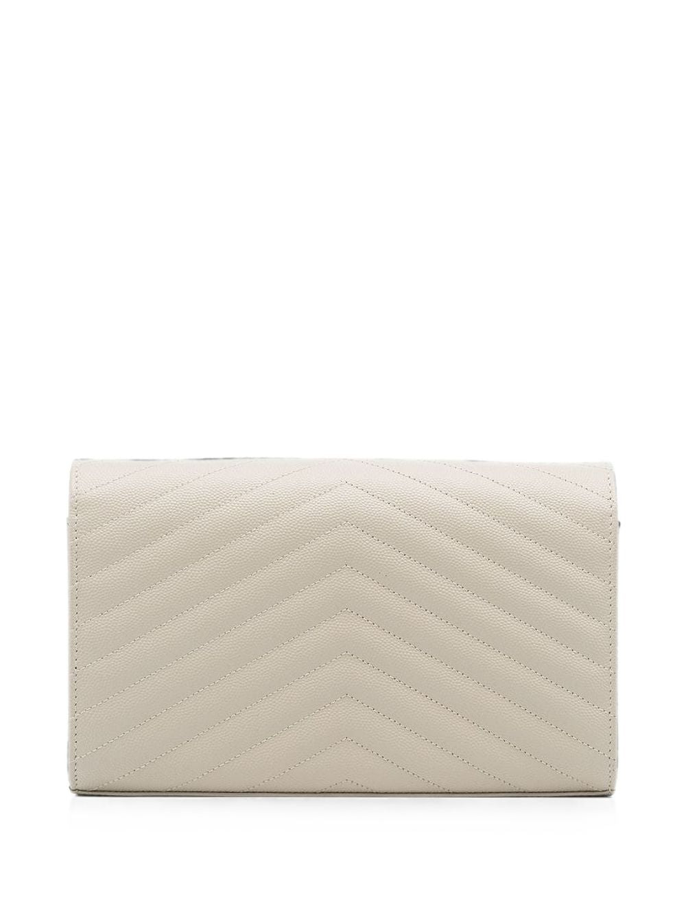 Saint Laurent Women Cassandre Leather Wallet On Chain