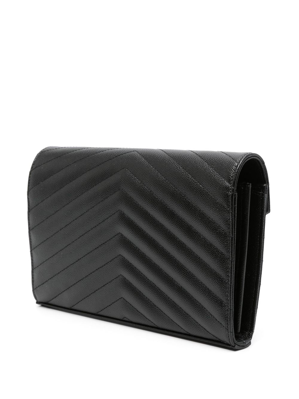 Saint Laurent Women Cassandre Leather Wallet On Chain