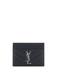 Saint Laurent Women Cassandre Leather Card Case