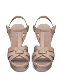Saint Laurent Women Tribute Leather Heel Sandals