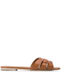 Saint Laurent Women Tribute Nu Pieds Leather Flat Sandals