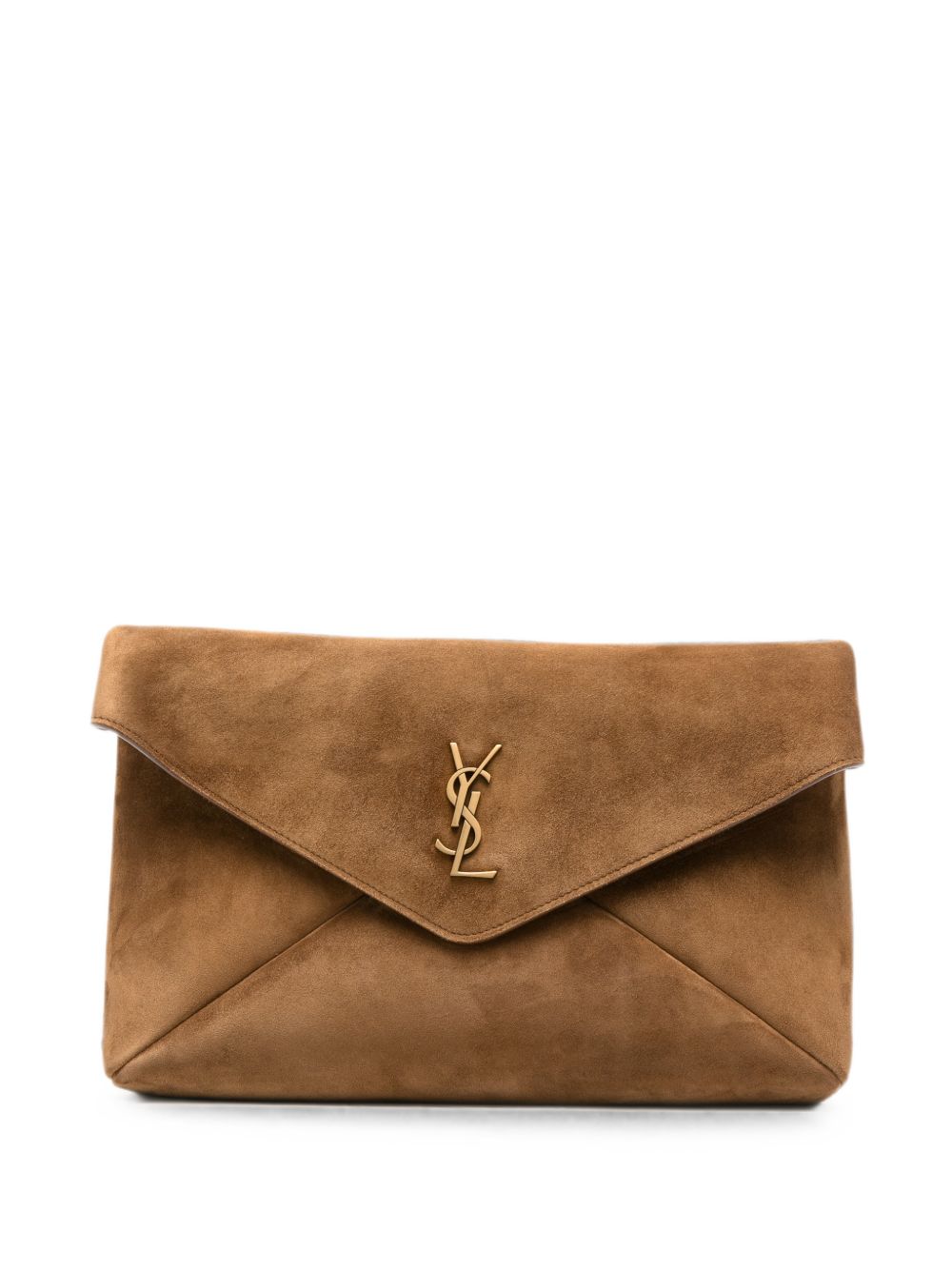 SAINT LAURENT Saint Laurent Women Envelope Cassandre Large Suede Leather Clutch