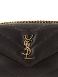 Saint Laurent Women Loulou Mini Leather Crossbody Bag
