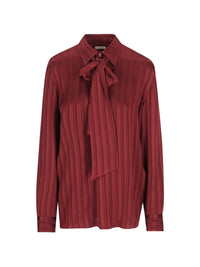 Saint Laurent Women Striped Silk Shirt