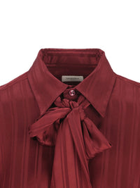 Saint Laurent Women Striped Silk Shirt