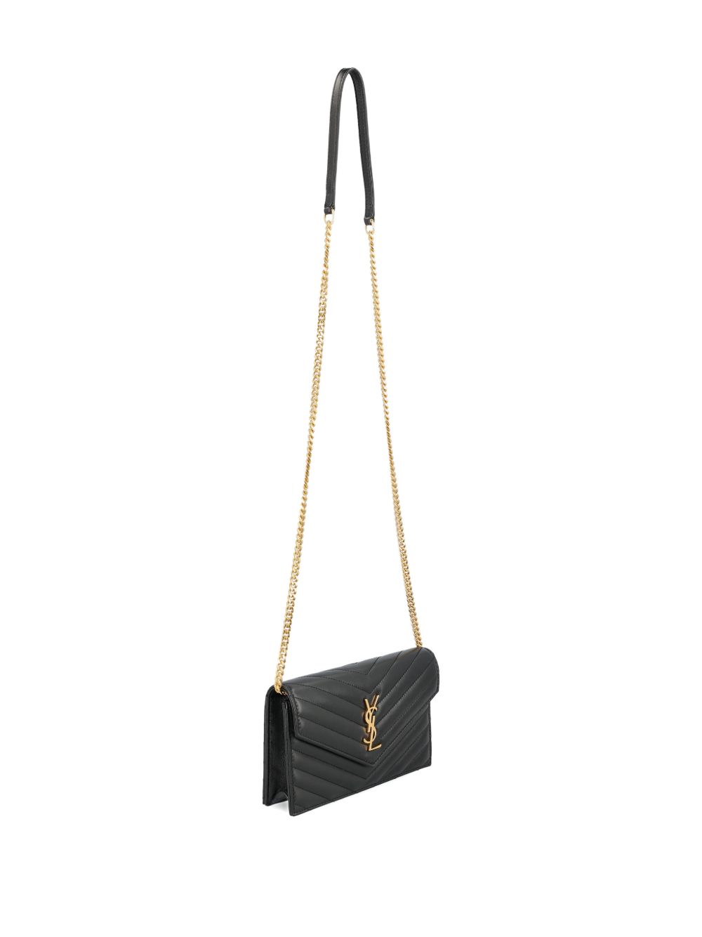 SAINT LAURENT Saint Laurent Women Envelope Cassandre Leather Wallet On Chain