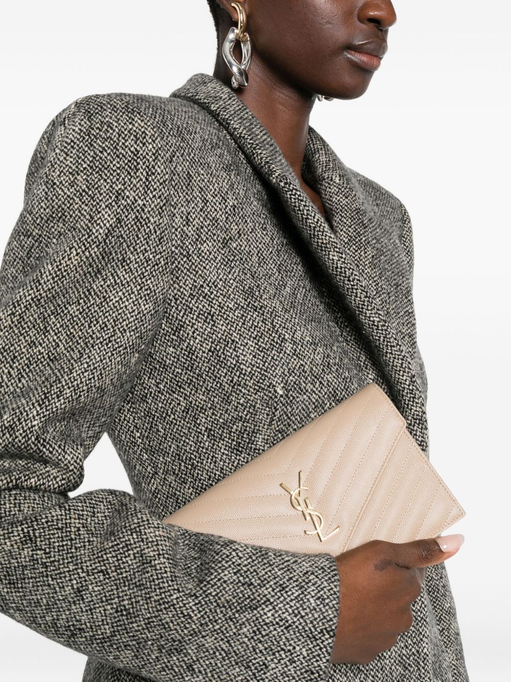 SAINT LAURENT Saint Laurent Women Envelope Cassandre Leather Wallet On Chain