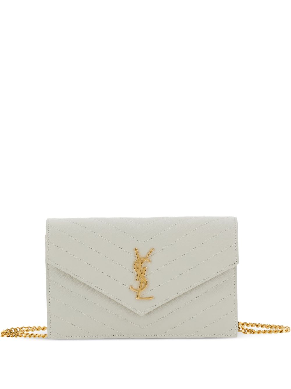 Saint Laurent Women Envelope Cassandre Leather Wallet On Chain