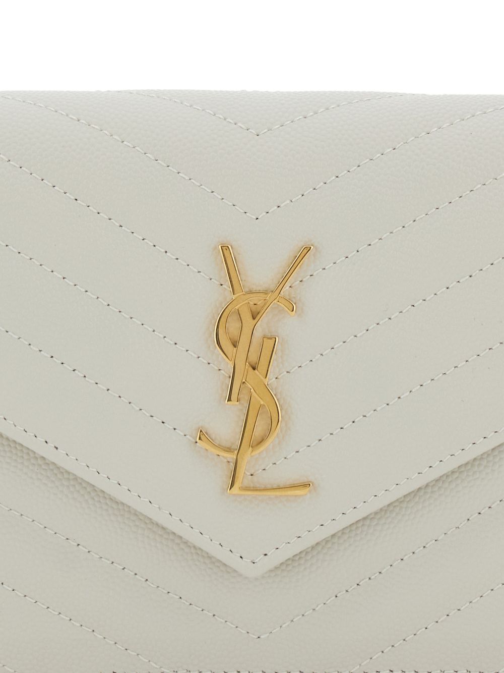Saint Laurent Women Envelope Cassandre Leather Wallet On Chain