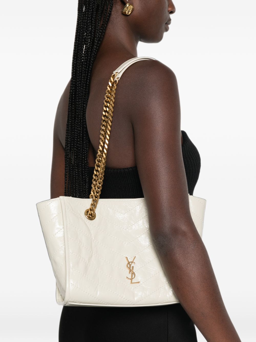 Saint Laurent Women Niki Small Leather Tote Bag