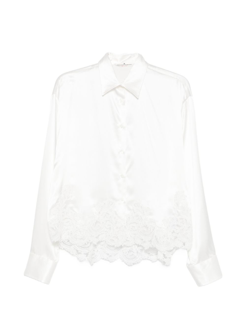 Ermanno Scervino Women Lace Trim Silk Shirt