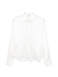 Ermanno Scervino Women Lace Trim Silk Shirt
