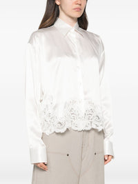 Ermanno Scervino Women Lace Trim Silk Shirt