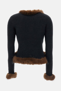 Self-Portrait Self-Portrait Women Faux Fur Knit Cardigan H