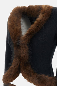 Self-Portrait Self-Portrait Women Faux Fur Knit Cardigan H