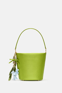 Self-Portrait Self-Portrait Women Green Satin Bucket Bag