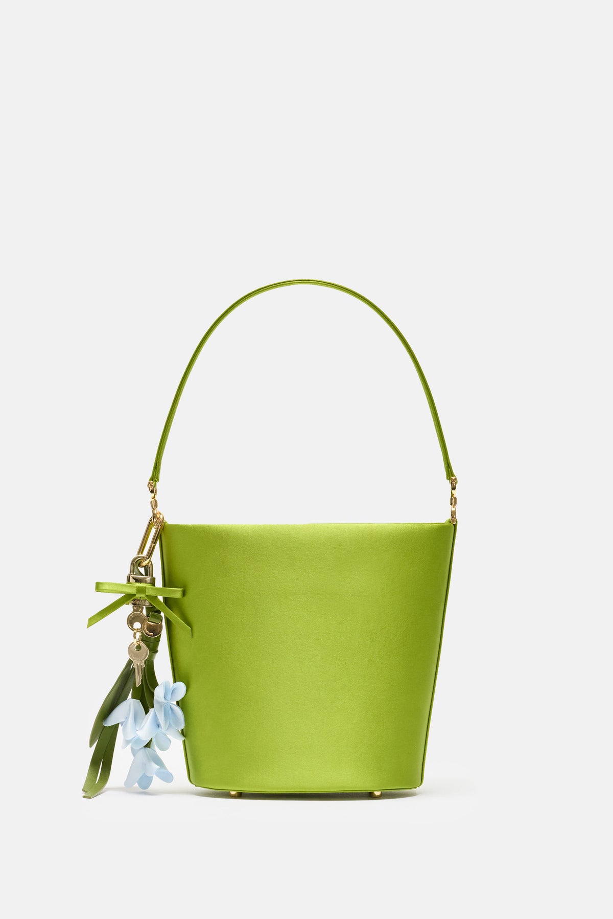 Self-Portrait Self-Portrait Women Green Satin Bucket Bag