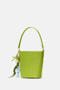 Self-Portrait Self-Portrait Women Green Satin Bucket Bag