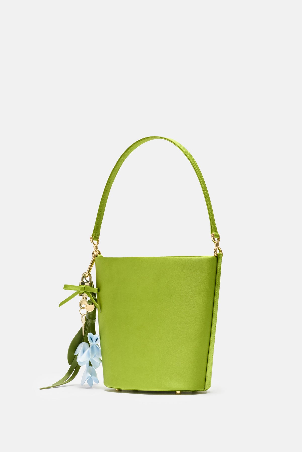 Self-Portrait Self-Portrait Women Green Satin Bucket Bag