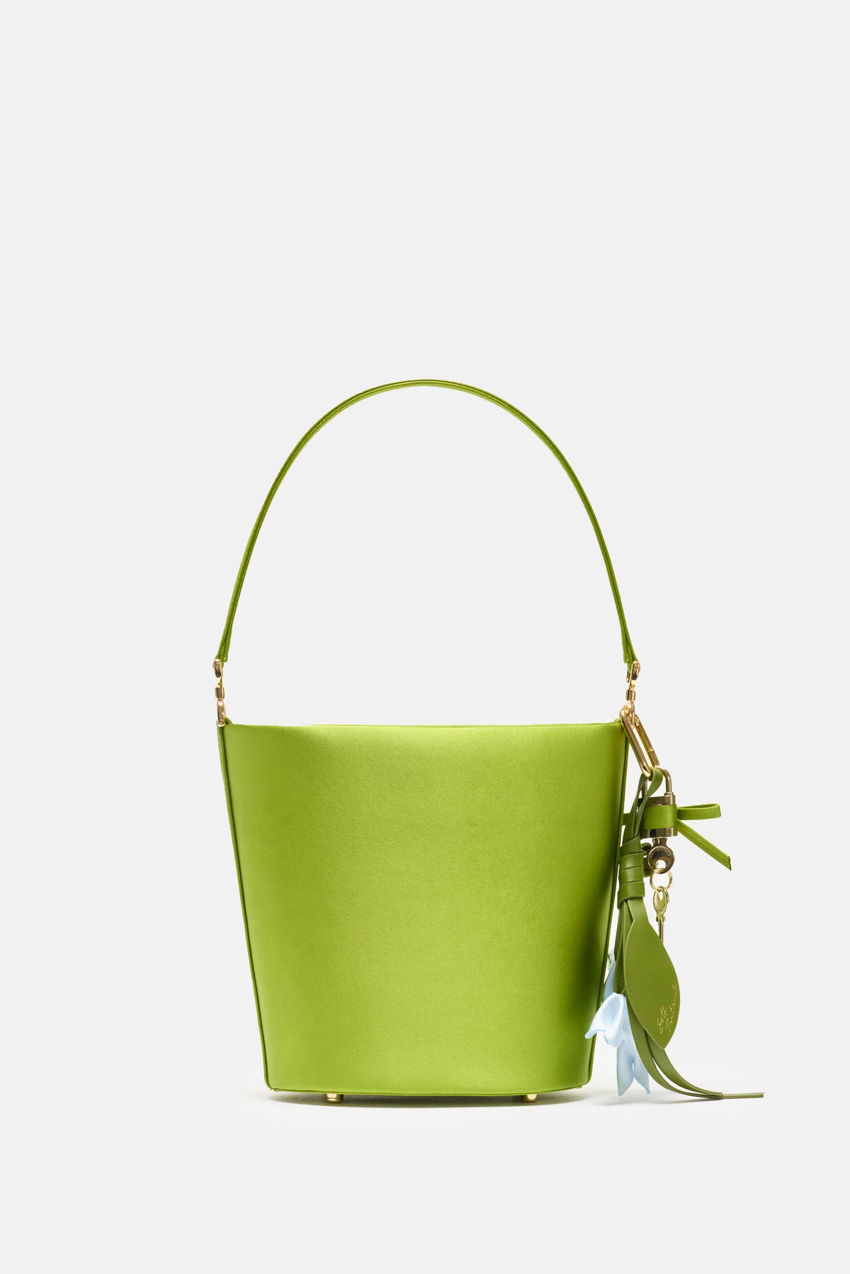 Self-Portrait Self-Portrait Women Green Satin Bucket Bag