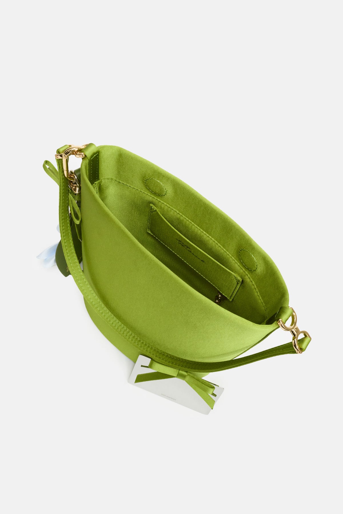 Self-Portrait Self-Portrait Women Green Satin Bucket Bag