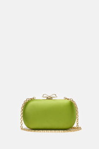 Self-Portrait Self-Portrait Women Green Satin Clutch Bag