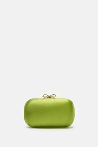 Self-Portrait Self-Portrait Women Green Satin Clutch Bag