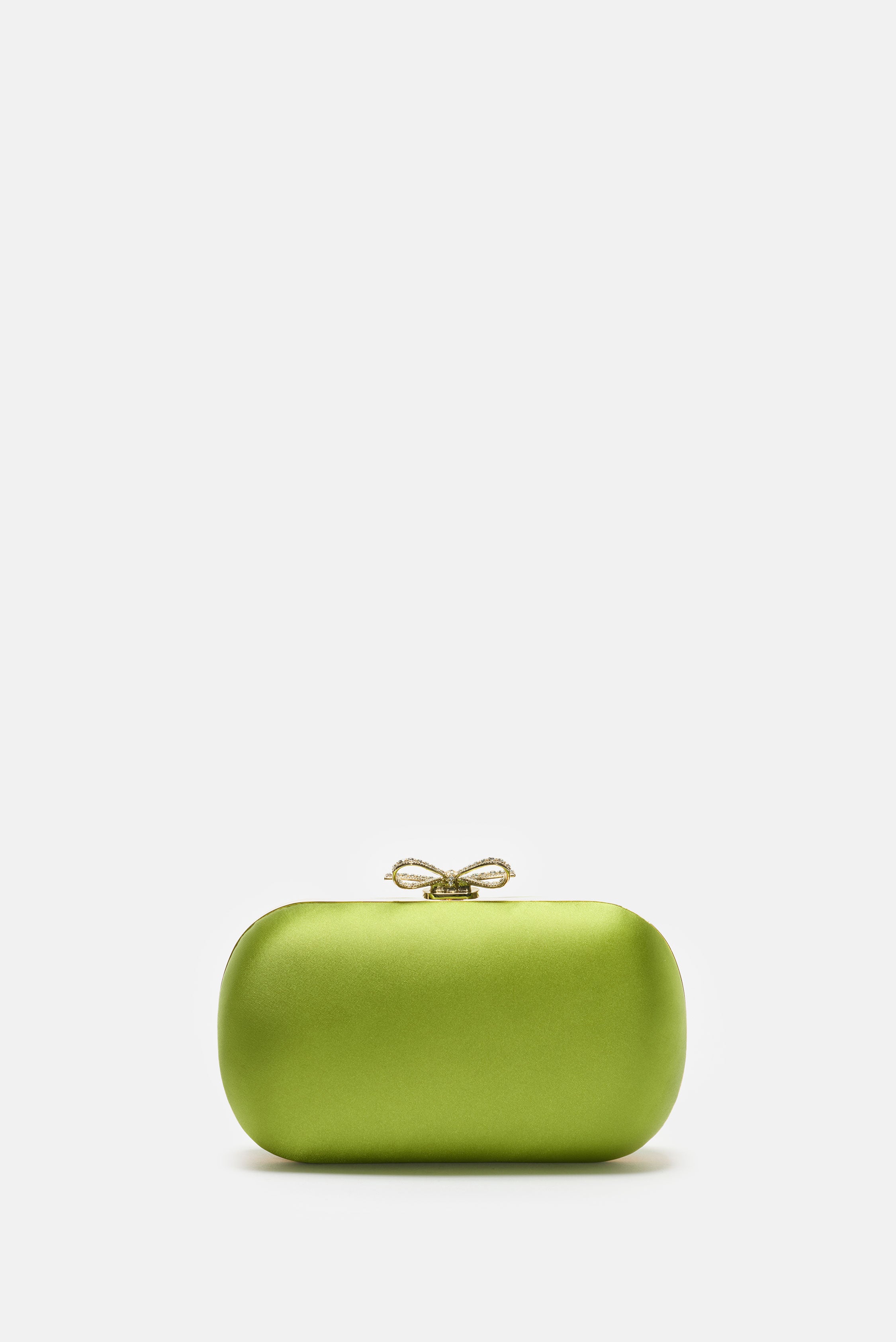 Self-Portrait Self-Portrait Women Green Satin Clutch Bag